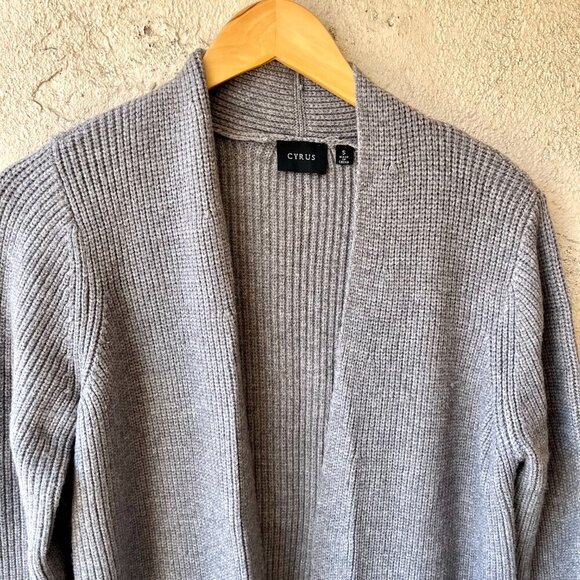Cyrus Knit Open Cardigan Long Gray Size S - Picture 2 of 5